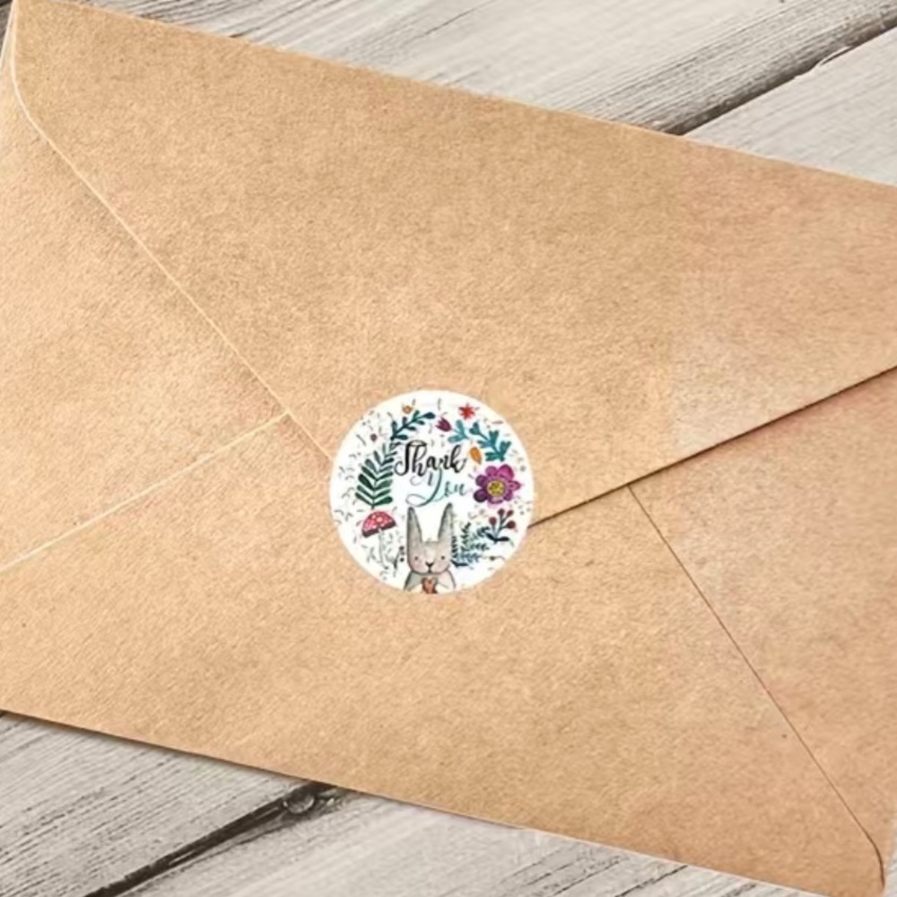 500 Roll of Cute Animals Thank You Stickers -8 Designs - Picture 4 of 5